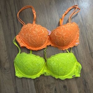 PINK Victoria's Secret Lace Push-Up Bra Set 34B